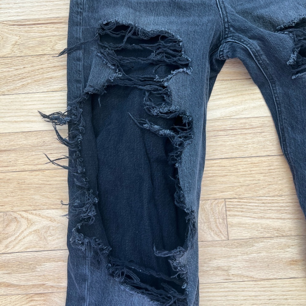 American Eagle Outfitters Black Baggy Jeans Size 0 - Picture 2 of 8